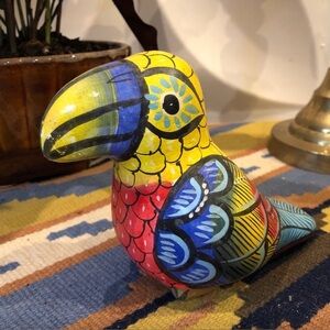 Vintage Multicolor Parrot Figurine from Belize